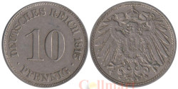 Германская империя. 10 пфеннигов 1915 год. (J)