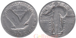 США. 25 центов 1929 год. 25 центов со стоящей Свободой.