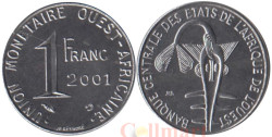 Западная Африка (BCEAO). 1 франк 2001 год.