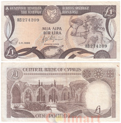 Бона. Кипр 1 фунт (лира) 1989 год. Нимфа Акме. (F)