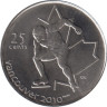  Канада. 25 центов 2009 год. XXI зимние Олимпийские Игры, Ванкувер 2010 - Конькобежный спорт. 