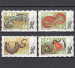 Набор марок. Сискей (ЮАР) 1984 год. Приманки для рыбы. (4 марки)