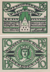 Бона. Германия. Падерборн 10 пфеннигов 1920 год. Нотгельд. (XF)