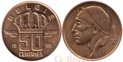 Бельгия. 50 сантимов 1998 год. Король Бодуэн I. BELGIE