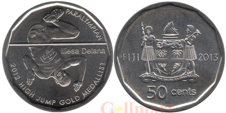  Фиджи. 50 центов 2013 год. Илиеза Делана - Паралимпиада 2012. 