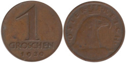 Австрия. 1 грош 1930 год.
