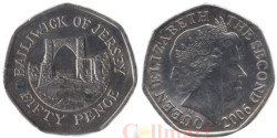 Джерси. 50 пенсов 2006 год. Замок Гросне.