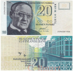 Бона. Финляндия 20 марок 1993 год. Вяйнё Линна. (XF) 