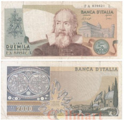 Бона. Италия 2000 лир 1976 год. Галилео Галилей. (VG)