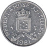  Нидерландские Антильские острова. 1 цент 1981 год. Герб. 