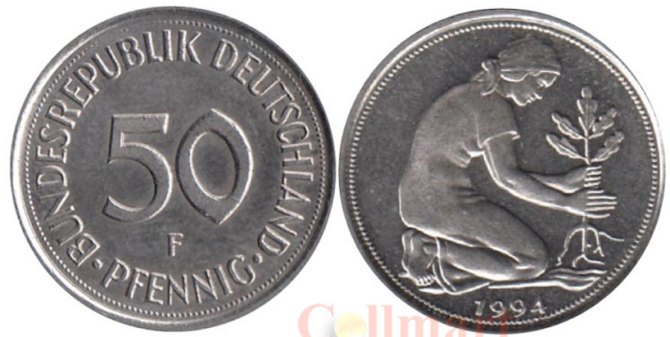  ФРГ. 50 пфеннигов 1994 год. (F) 