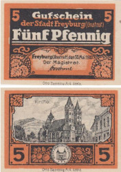 Бона. Германия. Фрайбург 5 пфеннигов 1920 год. Нотгельд. (XF)
