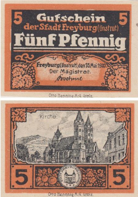  Бона. Германия. Фрайбург 5 пфеннигов 1920 год. Нотгельд. (XF) 