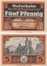  Бона. Германия. Фрайбург 5 пфеннигов 1920 год. Нотгельд. (XF) 