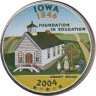  США. 25 центов 2004 год. Квотер штата Айова. цветное покрытие (P). 