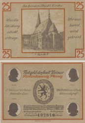 Бона. Германия. Веймар 25 пфеннигов 1921 год (вариант 3). Нотгельд. (XF)