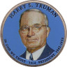  США. 1 доллар 2015 год. 33-й президент Гарри Трумэн (1945–1953). цветное покрытие. 