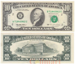 Бона. США 10 долларов 1995 год. Александр Гамильтон. (XF)