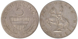 Австрия. 5 шиллингов 1961 год.