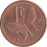  Папуа-Новая Гвинея. 1 тойя 2002 год. Бабочка. 