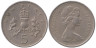  Великобритания. 5 новых пенсов 1968 год. Корона над цветком репейника (эмблема Шотландии). 