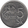  Словакия. 5 крон 1993 год. 