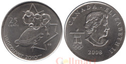 Канада. 25 центов 2008 год. XXI зимние Олимпийские Игры, Ванкувер 2010 - Бобслей.