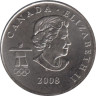  Канада. 25 центов 2008 год. XXI зимние Олимпийские Игры, Ванкувер 2010 - Бобслей. 