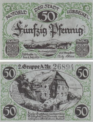 Бона. Германия. Люббекке 50 пфеннигов 1920 год. Дом бургомистра. Нотгельд. (XF)