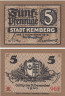  Бона. Германия. Кемберг 5 пфеннигов 1918 год. Нотгельд. (XF) 