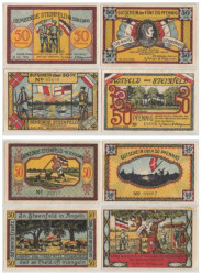 Набор банкнот. Германия. Штайнфельд (Шлезвиг)​ 50 пфеннигов 1920 год. Нотгельды, 4 штуки. (XF)