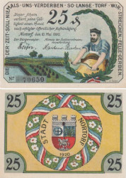 Бона. Германия. Норторф 25 пфеннигов 1920 год. Нотгельд. (XF)