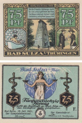 Бона. Германия. Бад-Зульца 75 пфеннигов 1921 год (серия F). Нотгельд. (XF)