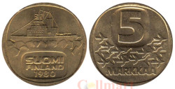 Финляндия. 5 марок 1980 год. Ледокол Урхо. 