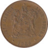  ЮАР. 2 цента 1986 год. Антилопа Гну. 