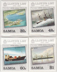 Набор марок. Самоа. 250-летие "Списка Ллойда". 4 марки.