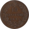  Италия. 10 чентезимо 1893 год. Король Умберто I. (BI) 