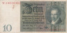  Бона. Веймарская республика 10 рейхсмарок 1929 год. Альбрехт Даниель Тэер. (фоновая буква S) (F) 