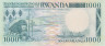  Бона. Руанда 1000 франков 1988 год. Аборигены. Гориллы и Каноэ. (Пресс) 