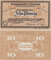 Бона. Германия. Остерхольц 10 пфеннигов 1921 год. Нотгельд. (XF)