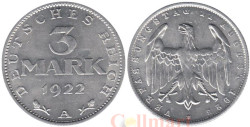 Веймарская республика. 3 марки 1922 год. 3-я годовщина Веймарской конституции. (A)