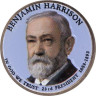  США. 1 доллар 2012 год. 23-й президент Бенджамин Гаррисон (1889–1893). цветное покрытие. 