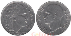 Италия. 20 чентезимо 1940 год. Виктор Эммануил III.