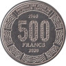  Камерун. 500 франков 2020 год. 60 лет независимости. Кошачий лемур. 