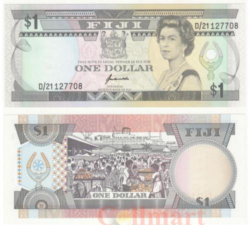  Бона. Фиджи 1 доллар 1993 год. Королева Елизавета II. (XF-AU) 