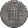  Люксембург. 10 франков 1972 год. Великий герцог Жан. 