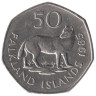  Фолклендские острова. 50 пенсов 1985 год. Фолклендская лисица. 
