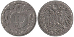Австрия. 10 геллеров 1894 год.