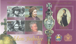 Почтовый блок. Науру. Сувенирный лист королевы Елизаветы II.