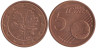  Германия. 5 евроцентов 2005 год. Дубовые листья. (F) 